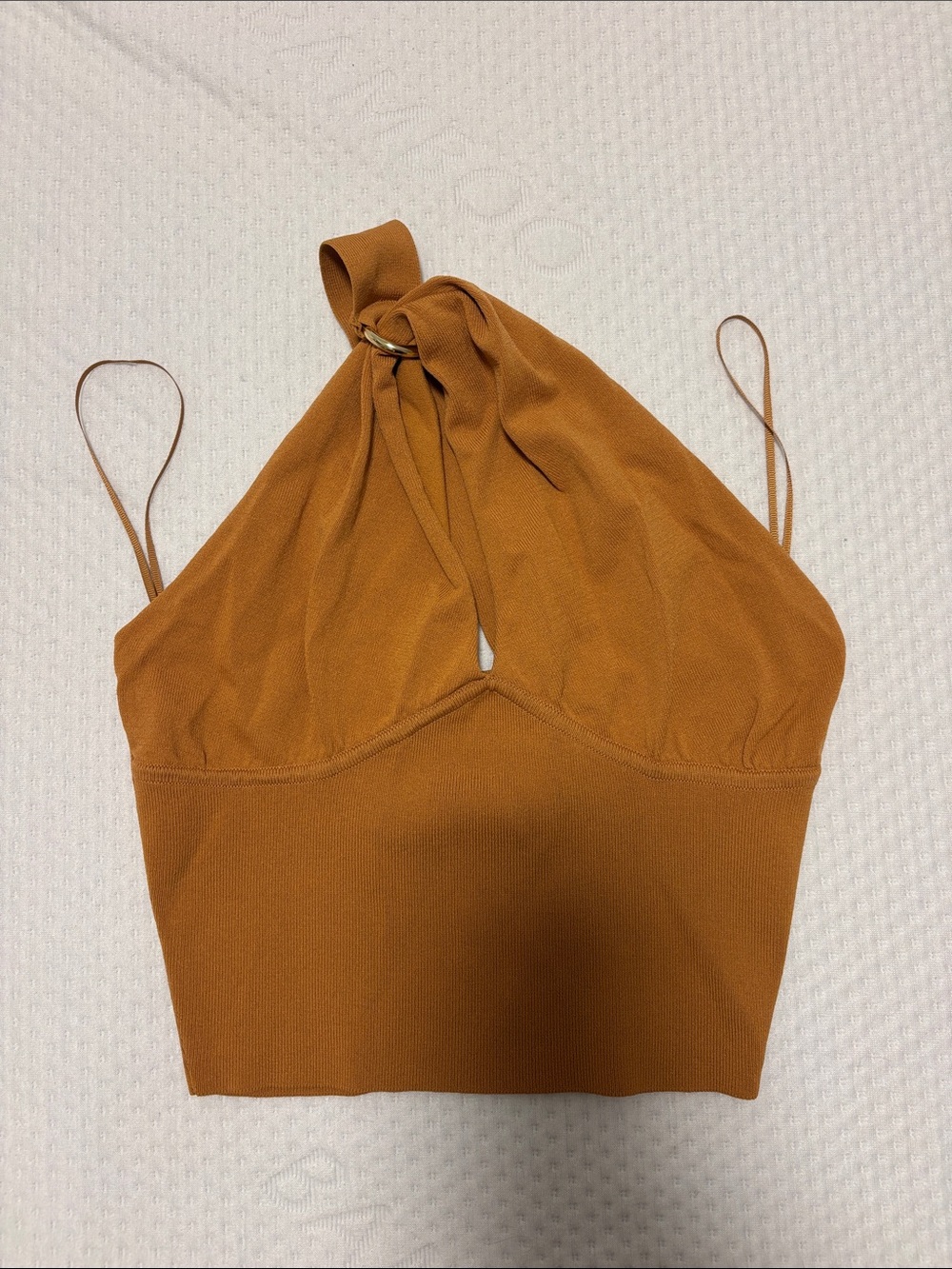 NEW- ZARA Women’s Halter Crop Top in Rust